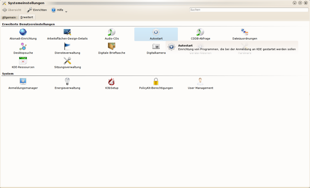 Screenshot: KDE-Systemeinstellungen